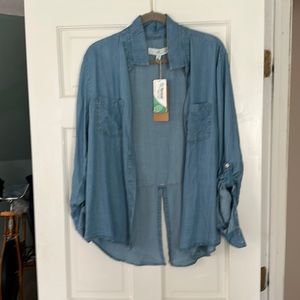 Womens tencel denim blouse